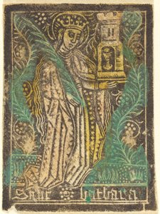 Den hellige Barbara av Workshop of Master of the Aachen Madonna