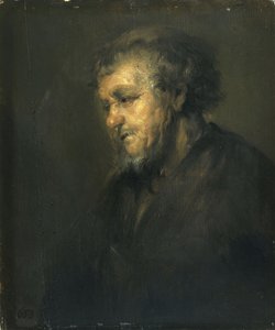 Studie av en gammel mann i profil