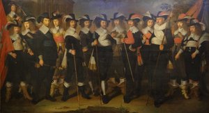 Offiserer og gardister fra selskapet til oberst Herman Herbertsz. av Wouter Crabeth II
