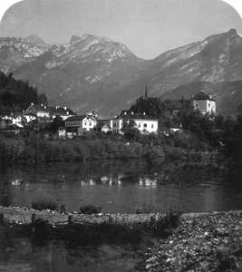 Golling og Tennengebirge, Salzburg, Østerrike, ca 1900-tallet. av Wurthle and Sons