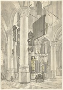 Utsikt i Nieuwe Kerk i Delft, med gravmonumentet til William av Orange