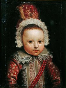 Portrett av et spedbarn (olje på panel)