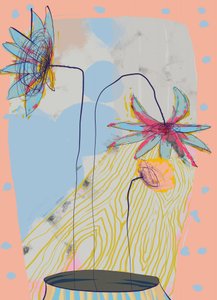 Abstrakte pastellblomster