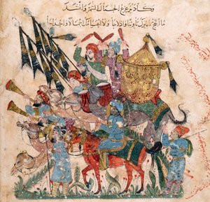 Karavane av pilegrimer i Ramleh fra et manuskript av Maqâmât fra al-Harîrî, 1237