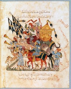 Karavane av pilegrimer som reiser til Mekka Miniatyr fra "Maqamat" (Seances) av Abu Mohammed al-Kasim ibn Ali Hariri (eller Al-Hariri eller Al Hariri) (1054-1122) opplyst av Yahya Mahmud al-Wasiti (al Wasiti) i 1237, Paris, B.N.