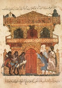 Ms Ar 5847 f.120, Palace of a Lady, fra Maqamat av Al Hariri, ca. 1240 (gouache på vellum)