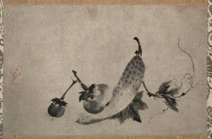 Agurker og aubergine, 1500-tallet. av Yamada Doan