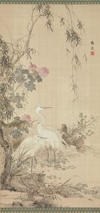 Egrets, Peonies and Willows, tidlig på 1800-tallet.