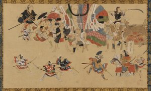 Gatebilde under en festival, ca. 1750-70. av Yamamoto Fujinobu