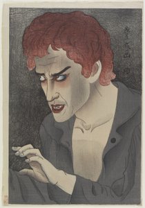 Skuespiller Morita Kanya XIII (1907-75) som Jean Valjean, 1921 (farget treblokktrykk)