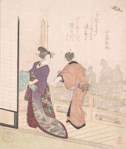 Scene på verandaen til et tehus, 1700-1900-tallet.