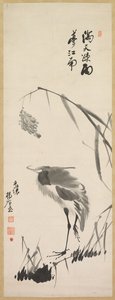 Egret and Reeds, sent på 1800-tallet. av Yang Ki hun