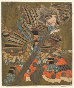 Asahina Storming the Gate (Asahina mon Yaburi), fra serien Three Stormings (Hitatsu Samba) av Yashima Gakutei