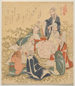 Eight Drunken Immortals (Inch? hassen), fra serien Ten Famous Numbers (Meis? j?ban) av Yashima Gakutei