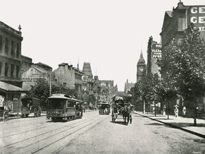 Collins Street, ser vestover fra Russell Street, Melbourne, Australia, 1895. av York and Son