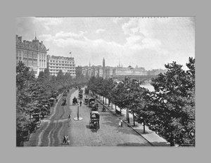 The Thames Embankment, fra Charing Cross Station, London, c1900
