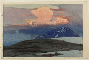 Goshiki-fjellene (Goshikihara), fra serien "Twelve Scenes of Japanese Alps (Nihon arupusu junidai no uchi)" av Yoshida Hiroshi