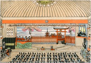 Tradisjonelt japansk teater: scenen til Kaboukiza, Tokyos hovedteater, med sin roterende plattform av Yoshimune Arai