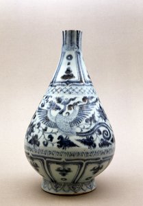 Blå og hvit vase, Yuan-dynastiet (1206-1368) (keramikk)