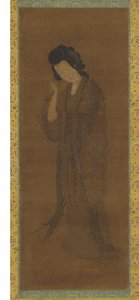 Den stående figuren til en kvinne, sent Ming eller tidlig Qing-dynastiet, 1600-tallet av Yuan Qian