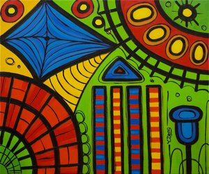 Lekeplassgrønn, 2022 (olje på lerret) av Yue Zeng