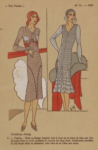 Very Parisian, 1929, nr. 11: Creations Jenny. / 4. - Innfall. - Ullkjole... av Y.v. Luq