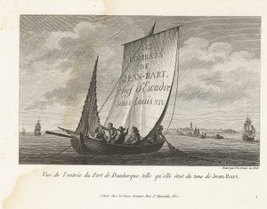 Ingang tot de haven van Duinkerke, ca. 1693-1694 Utsikt over inngangen til havnen i Dunkirk, slik den var på Jean-Barts tid (tittel på objekt) Samling av kampene til Jean-Bart, skvadronsjef under Louis XIV (serietittel)