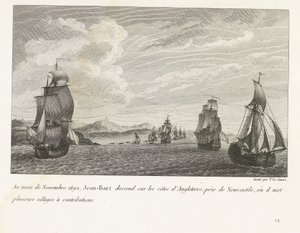 Jan Bart for de Engelse kysten ved Newcastle, 1692 I november 1692 drar Jean-Bart ned på kysten av England, nær Newcastle, hvor han legger flere landsbyer til bidrag (tittel på objekt) Samling av kampene til Jean-Bart, fløysjef så