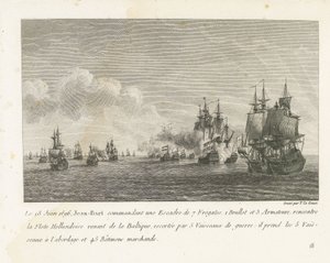 Treffen mellom en vloot under Jan Bart en een Hollandse vloot, 1696 Den 18. juni 1696 møtte Jean-Bart som kommanderte en skvadron på 7 fregatter (...) den nederlandske flåten som kom fra Østersjøen (tittel på objekt) Recueil des combats de Jean-Bart, Sqn L