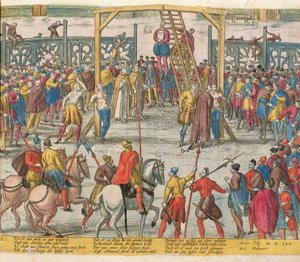 The Execution of Spell of Brabant, som hadde brakt andre uskyldige mennesker tilbake til livet av Zacharias (school of) Dolendo