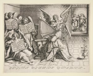 St. Cecilia som spiller orgel av Zacharias Dolendo