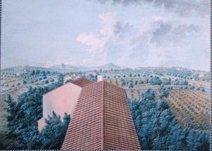 Utsikt over M. Reverdits hage fra Belvedere nær Toulon (gouache på papir) av Zacharie Felix Doument