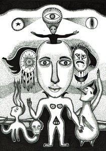 Ritual , 2018 (blekktegning på papir)