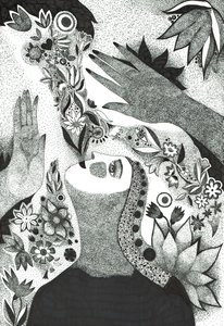 Soul Flowers, 2019 (blekktegning på papir)