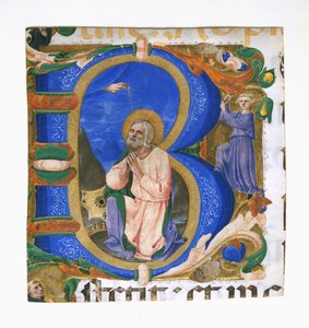 Kong David i bønn i en innledende B, ca. 1450.