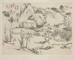 Landskapsalbum i forskjellige stiler: Scenery of Mount Changbai etter Huang Gongwang