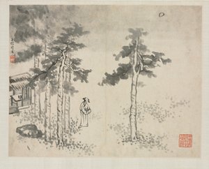 Landskapsalbum i forskjellige stiler: Shibiao Waiting for the Moon