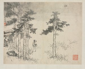 Landskapsalbum i forskjellige stiler: Shibiao Waiting for the Moon, 1684.
