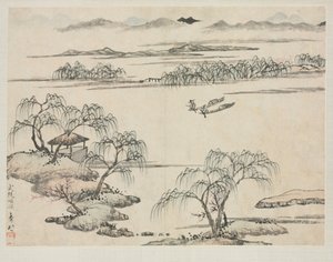 Landskapsalbum i forskjellige stiler: The Stream of Wuling, 1684.