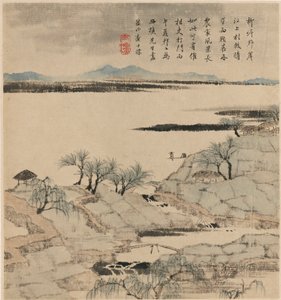 Elvelandskap, mai-august 1666 av Zha Shibiao
