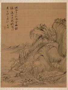 Landskap i stil med Ching Hao av Zhai Dakun