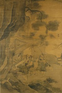 Studerer et maleri, 1500-tallet. av Zhang Lu
