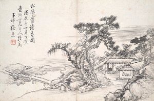 Lesing i det bortgjemte Pine Studio (Song yin an) av Zhang Xiong