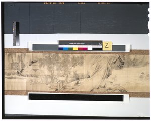 Life of Fishermen Along the River, 1700-tallet (blekk og farge på silke, håndrull) av Zhou Shanguan