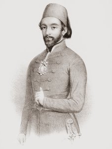 Abdulmejid I, det 31. Sultan osmanske riket. Portrett. av . .