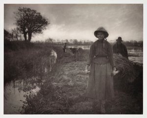 Åkerbruk, høsting av «Poling The Marsh Hay» (transport du foin des marais) av John Pardon