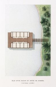 Arkitekturplan for et hus i tilfluktsstedet Doreri av Frederick (attr. to) Barnard