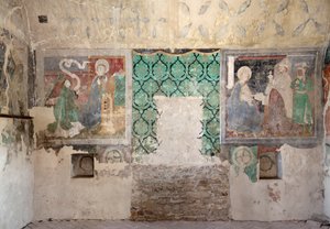 Biertan befestet kirke. Katolske tårnfresker av . .