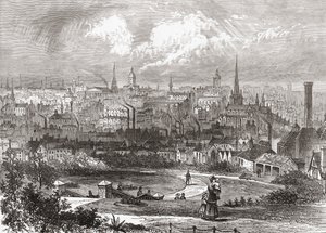 Birmingham, West Midlands, England på slutten av 1800-tallet, fra Our Own Country publisert 1898 av Ferdinand Georg Waldmuller