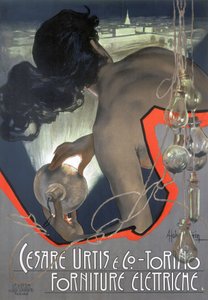 Cesare Urtis & Co, Torino - Electrical Supplies', plakat, italiensk av John Pardon